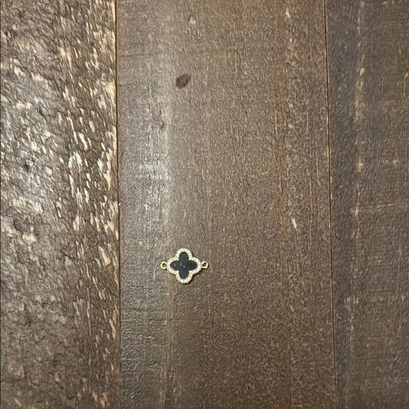 Accessories - Black and Gold Clover Pendant GOLD FILLED